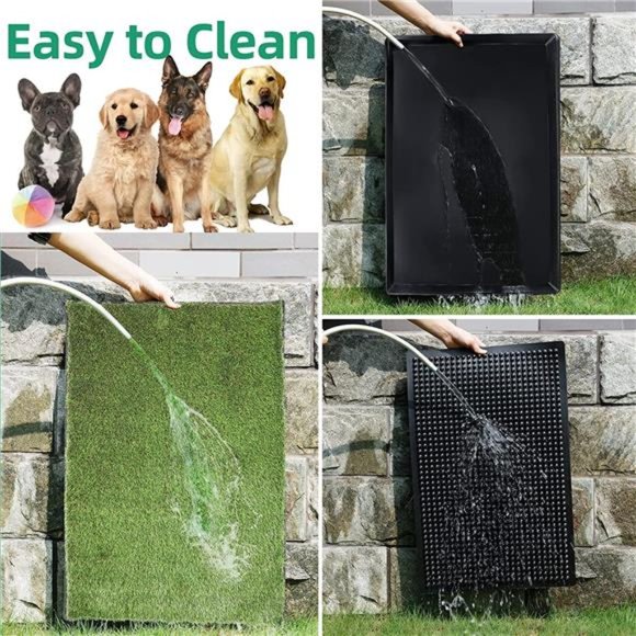 Dog Grass Pad with Tray(41.3×27.5 in), Large Reusable 3-Layer Dog Pee Grass Pads - Picture 6 of 7